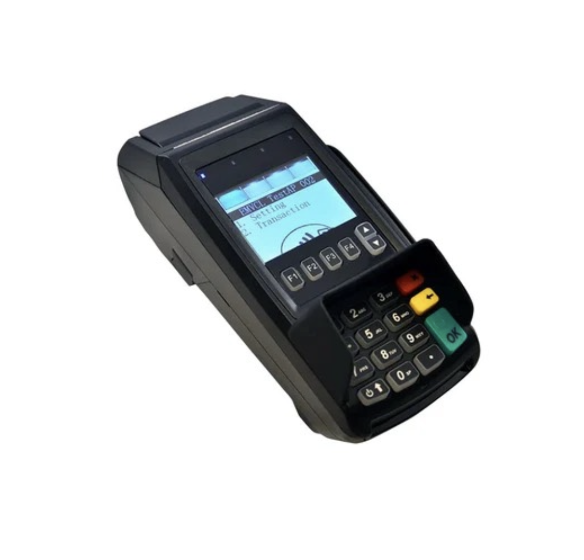 Dejavoo payment terminal side angle showing display and keypad